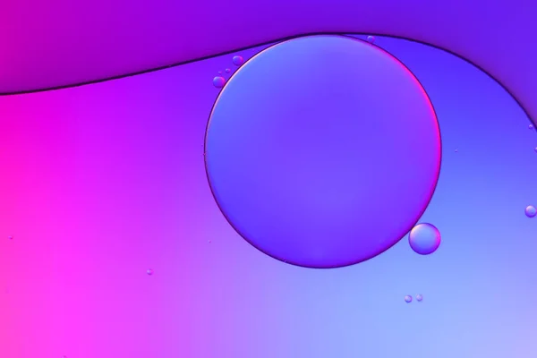 Movimiento Vista Superior Burbujas Aceite Líquido Fondo Multicolor Superficie Del — Foto de Stock