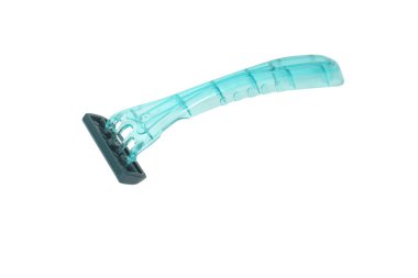 Beyaz arkaplanda yeşil tıraş makinesi