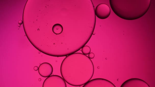 Rosa Konstnärlig Oljedroppe Flyter Vattnet Pastell Färg Bubbla För Bakgrund — Stockvideo