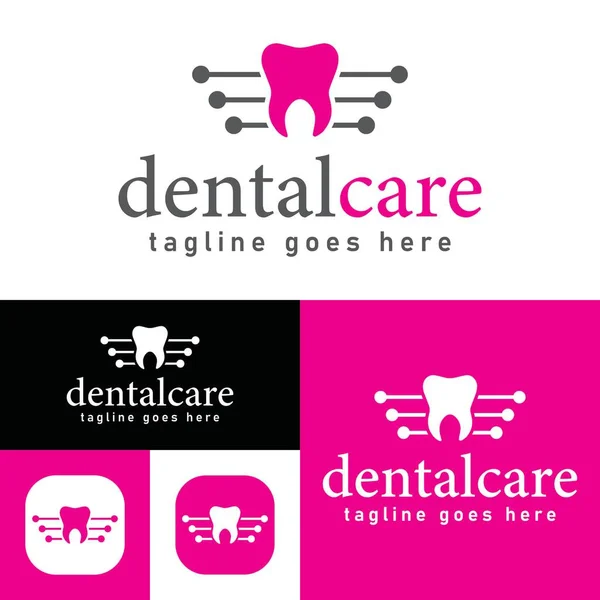 Logo Cuidado Dental Simple Concepto Creativo Tratamiento Dental Ilustración Vectorial — Vector de stock