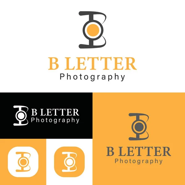 简单的B字母摄影标志 创意概念 相机图标 简约的矢量图解 现代标志类型 — 图库矢量图片