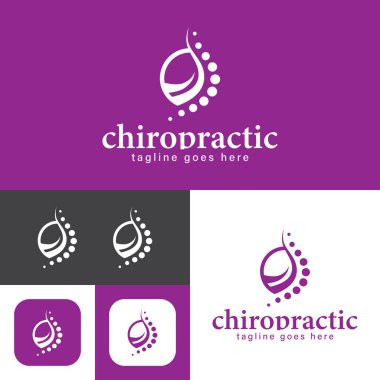 Chiropractic logo.Spine symbol.Massage, back pain and osteopathy icon.Creative Symbol.Vector illustration.
