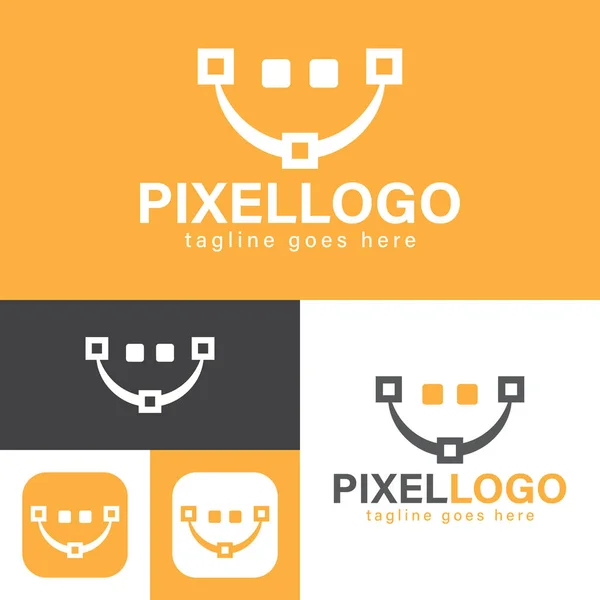Pixel Lab Logo Design Agencja Projektowania Grafiki Pixel Logo Minimalny — Wektor stockowy