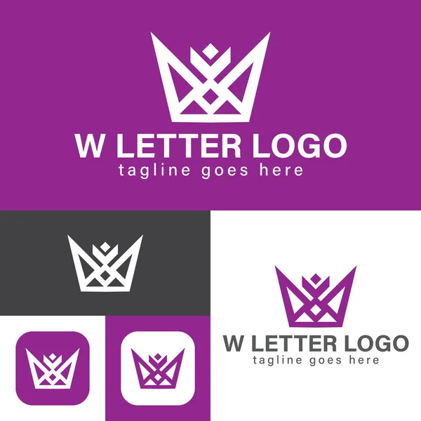 W Letter Crown Logo. Minimal Style.Modern brand identity.Initial letter W. Crown abstract icon. Creative Symbol.Vector illustration.