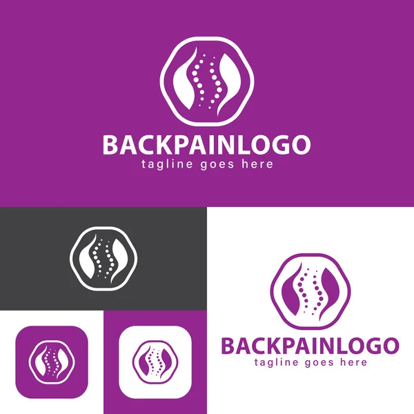 Chiropractic Logo Spine Symbol Massage Back Pain Osteopathy Icon Creative — Stok Vektör