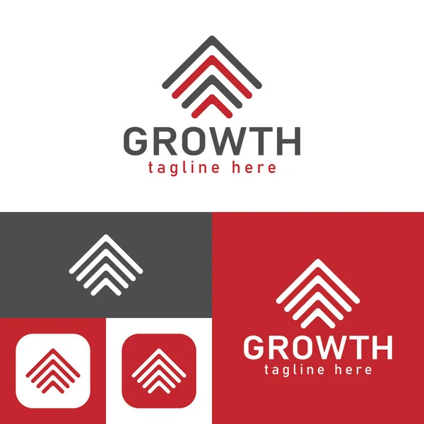 Mali Büyüme Logosu Şablonu Tasarımı Oku Simgesi Yükseldi Vektör Illüstrasyonu — Stok Vektör