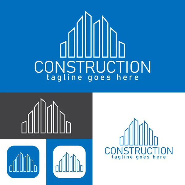 Minimal Building Logo Immobilienunternehmen Identity Property Development Logo Vektorillustration Linienkunst — Stockvektor