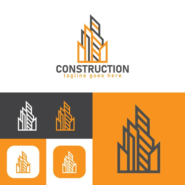 Logotipo Construção Edifício Mínimo Identidade Empresa Imobiliária Logotipo Desenvolvimento Imobiliário — Vetor de Stock