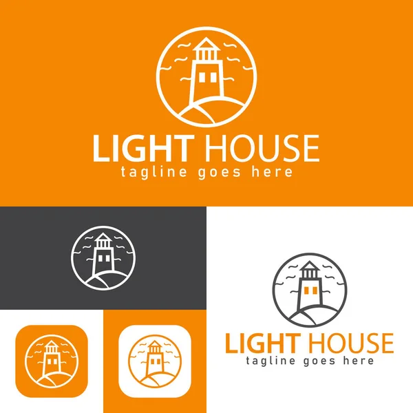 Light House Logo Tasarımı Basit Soyut Vektör Resimleme Simgesi Tasarımı — Stok Vektör