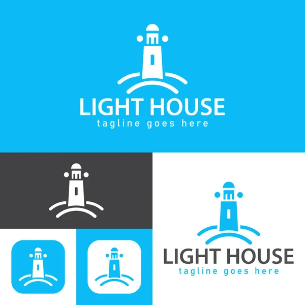 Light House Logo Tasarımı Basit Soyut Vektör Resimleme Simgesi Tasarımı — Stok Vektör