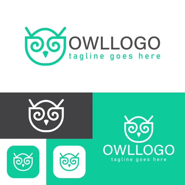 Baykuş Logosu Basit Yaratıcı Ikon Stili Modern Minimal Vektör Illüstrasyonu — Stok Vektör