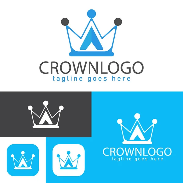 Elegant Crown Logo Eenvoudig Creatief Icoon Stijl Modern Minimaal Vectorillustratie — Stockvector