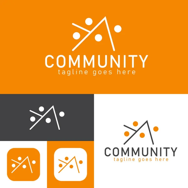Logotipo Comunidad Estilo Icono Simple Creativo Ilustración Vectorial — Vector de stock