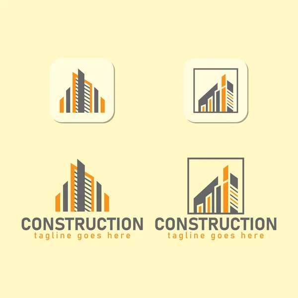 Zestaw Deign Logo Nieruchomości Logo Budynku Budownictwa Ilustracja Wektora Premium — Wektor stockowy