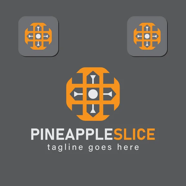 Basit Bir Ananas Dilimi Logosu Geometrik Ananas Logo Ikonu Tarzı — Stok Vektör