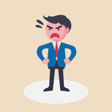 Bağıran ya da bağıran genç bir işadamı. Bağırma, öfke duygusu, yüz ifadesi. Tam bir insan vücudu..