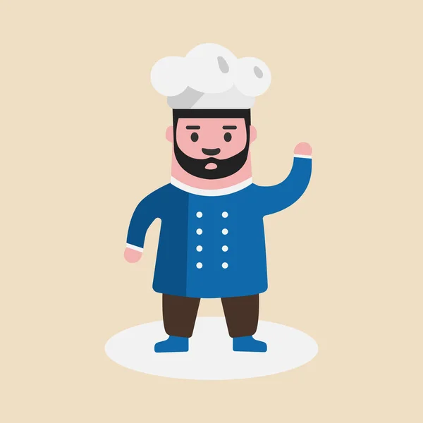 Chef Profesional Listo Para Cocina Hombre Personaje Chef Con Uniforme — Vector de stock