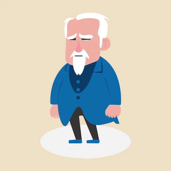 Stock vector A sad old man facial expression.Unhappy emotion on face.Depressed old man. Vector illustration.