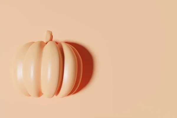 Renderização Abóbora Laranja Fundo Monocromático Laranja Pastel Para Halloween — Fotografia de Stock