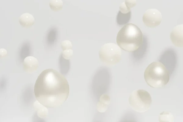 Renderen Van Mooie Witte Glanzende Druppels Van Het Gezicht Serum — Stockfoto