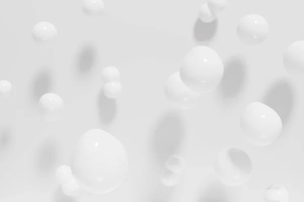 3Dレンダリングの美しい白い光沢のある液滴の顔の美容プロジェクトのために白い背景 — ストック写真