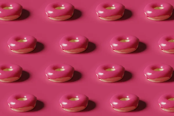 Рендеринг Пурпурного Пончика Остеклением Цвете 2023 Года Фон — стоковое фото