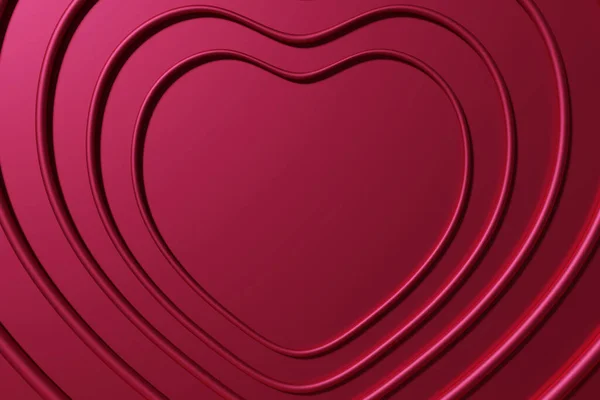 3d render of magenta color hearts frame pattern for Valentines day
