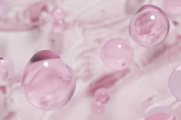 Render Beautiful Pink Droplets Face Serum Your Beauty Project Pink — ストック写真