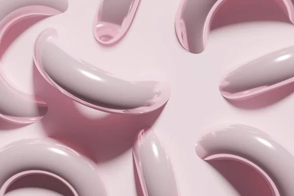 闪闪发亮的粉红甜甜圈3D渲染 — 图库照片