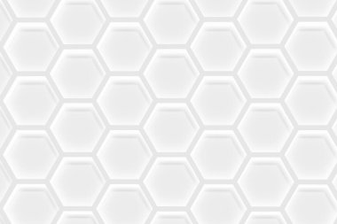 Yaratıcı projeniz için 3D beyaz bal peteği geometrik deseni oluşturma