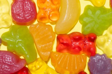 Sarı bir arka planda nefis jöle terlerine yakın dur.