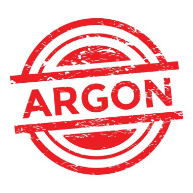 Argon gazı kauçuk damgası, kırmızı renk, vektör illüstrasyonu 