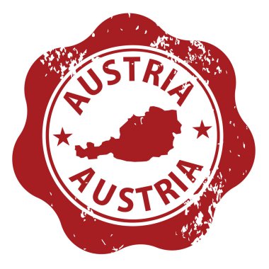 Avusturya kırmızı grunge lastik damgası