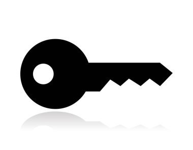 Basit siyah tuş beyaz arkaplanda izole edildi