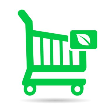 Beyaz arkaplanda yeşil monokrom atlama arabası izole edildi