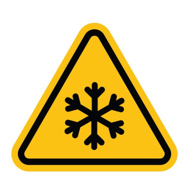 Kar taneli sarı üçgen yol tabelası