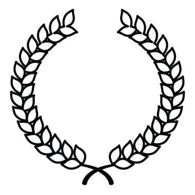 Beyaz arkaplanda izole edilmiş siyah çelenkli basit poster, boşluğu kopyala