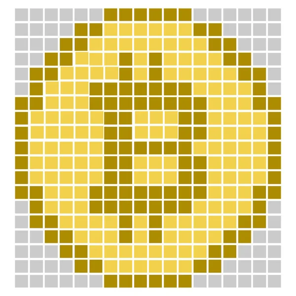 Gelbe Und Braune Bitcoins Pixeligen Stil — Stockvektor