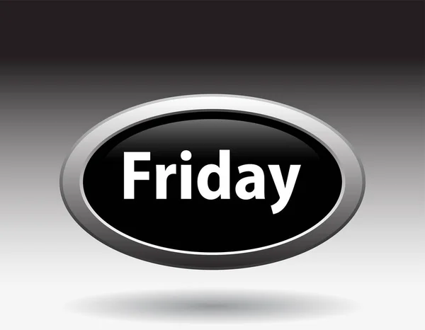 Schwarz Weißer Freitag Knopf Auf Gradienten Hintergrund — Stockvektor