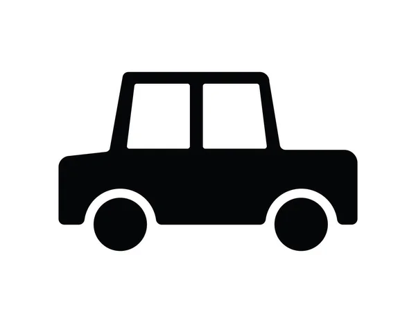 简单的单色黑色汽车图标 — 图库矢量图片