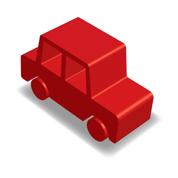 Yksinkertainen Yksivärinen Punainen Auton Kuvake — vektorikuva
