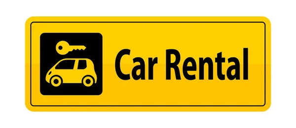 Żółty Znak Post Małym Tekstem Wypożyczalni Samochodów — Wektor stockowy