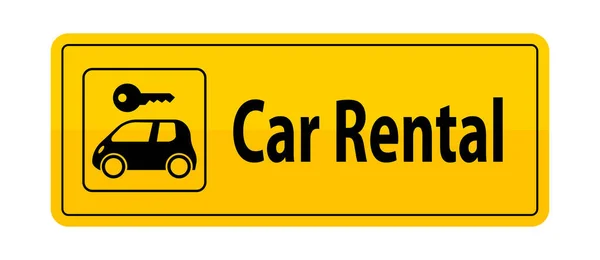 Żółty Znak Post Małym Tekstem Wypożyczalni Samochodów — Wektor stockowy