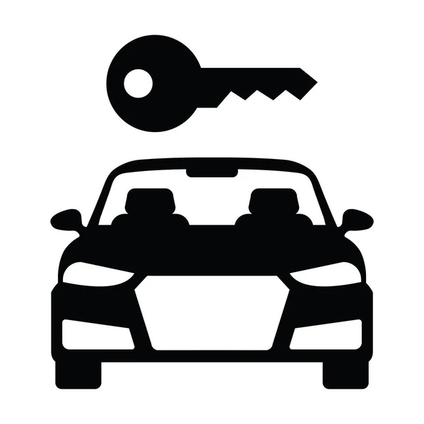 Plakat Der Autovermietung Mit Schlüssel — Stockvektor