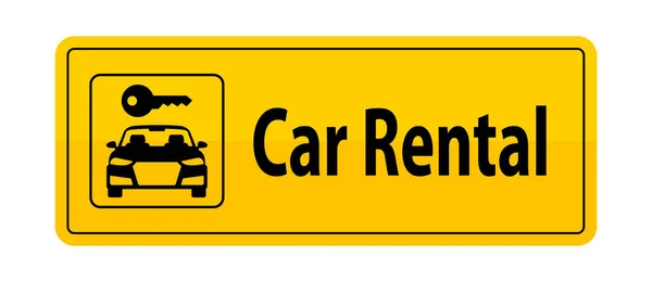 Yellow Sign Post Car Rental Text — Stock Vector