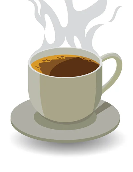 Горячий Кофе Напиток Изолирован Белом Фоне — стоковый вектор