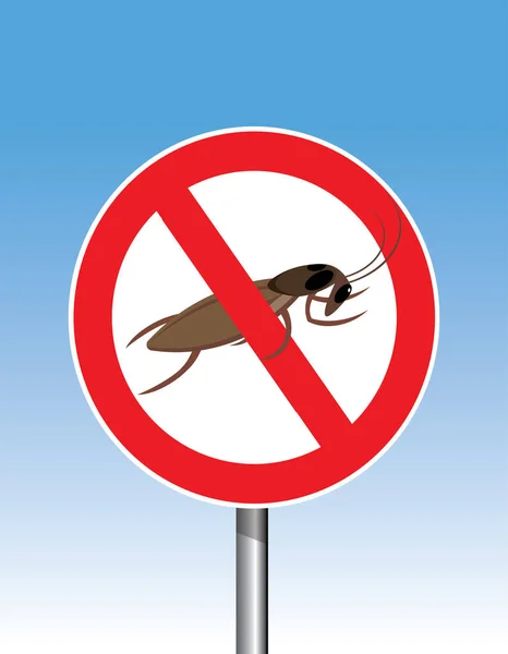 ストップゴキブリの画像と道路標識 — ストックベクタ