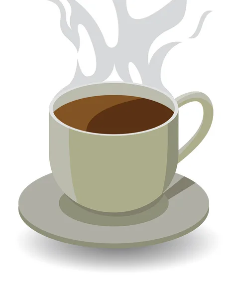 Горячий Кофе Напиток Изолирован Белом Фоне — стоковый вектор