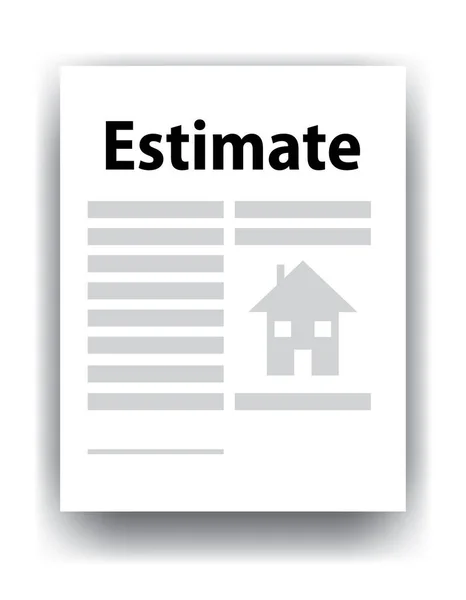 Paper Document Estimate Text House Symbol — Stock Vector