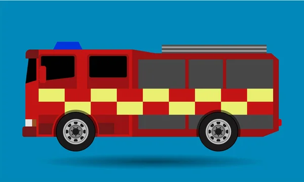 Brandweerwagen Geplaatst Blauwe Achtergrond — Stockvector
